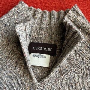 Eskandar Speckled Mock Turtleneck Sweater